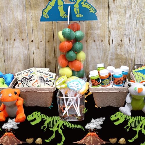 4-Pack Dinosaur Tablecloth for Kids Birthday Party Decorations
