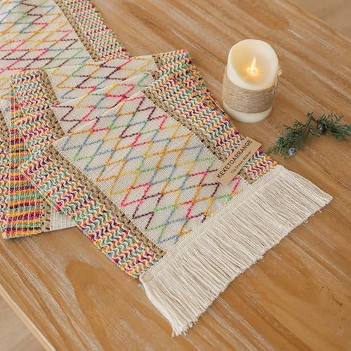 Boho Table Runner for Home Decor 12x48 Inches