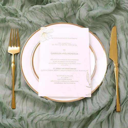 Sage Green Cheesecloth Table Runner 10ft 12 Pack