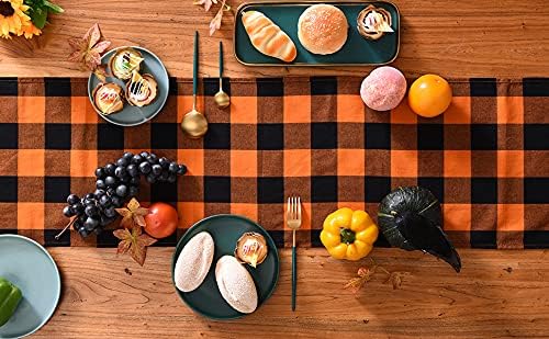 Tosewever Halloween Buffalo Check Plaid Table Runner