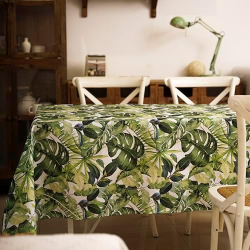 WalRiddle Tropical Palm Leaf Vinyl Tablecloth 52x70