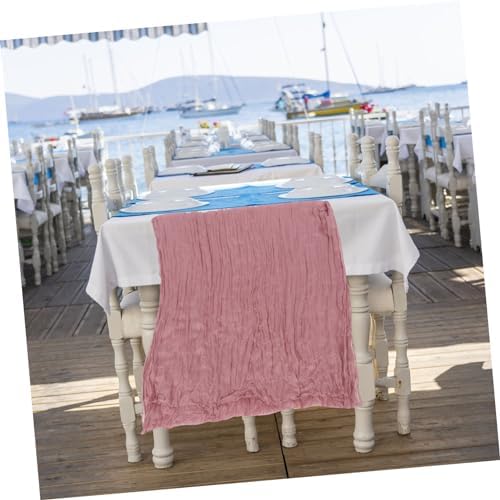 Bohemian Gauze Table Runner Dusty Elegant for Weddings and Parties