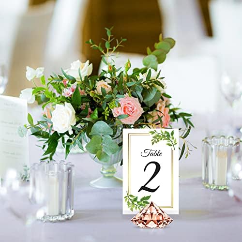 MTLEE 36-Piece Diamond Place Card Holders Rose Gold