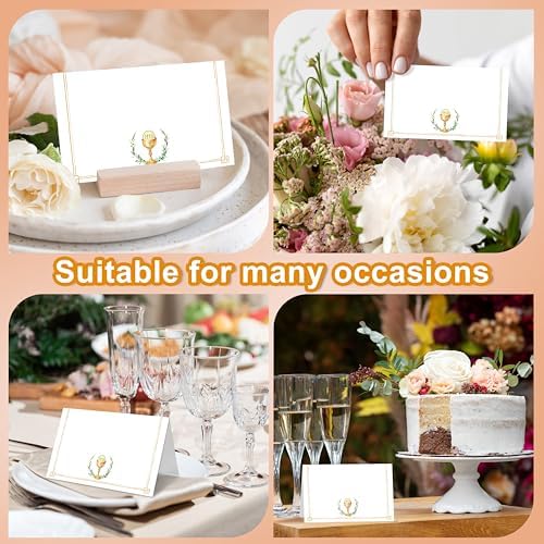 Gold Foil Baptism Place Cards for Boys Girls - 25pc Set