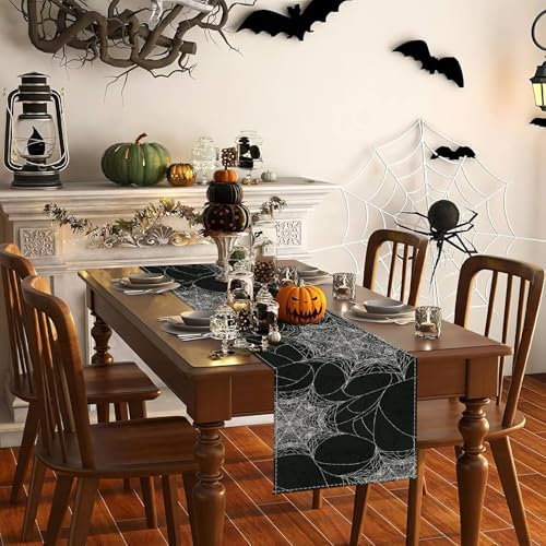 PROCIDA Halloween Spider Web Table Runner 13x72 Inch