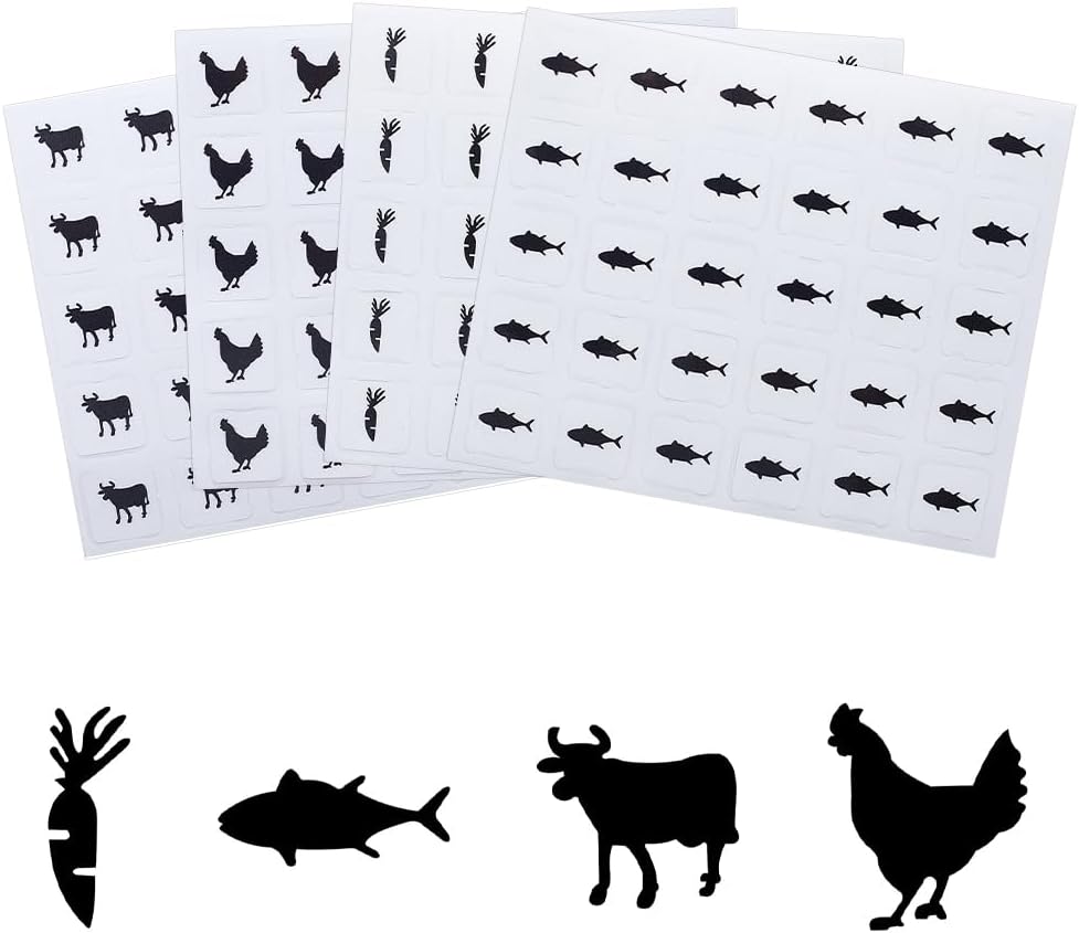 OLYCRAFT 2400pcs 4 Styles Black Meal Stickers for Place Cards