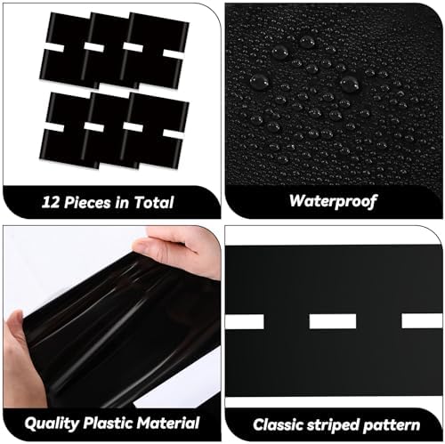 Preboun 12 Pcs Plastic Checkered Table Runner Race Track Theme