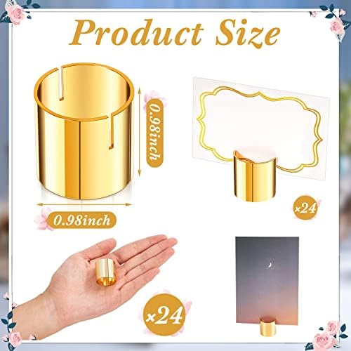 Suclain Gold 24 Piece Table Number Holders with Place Cards