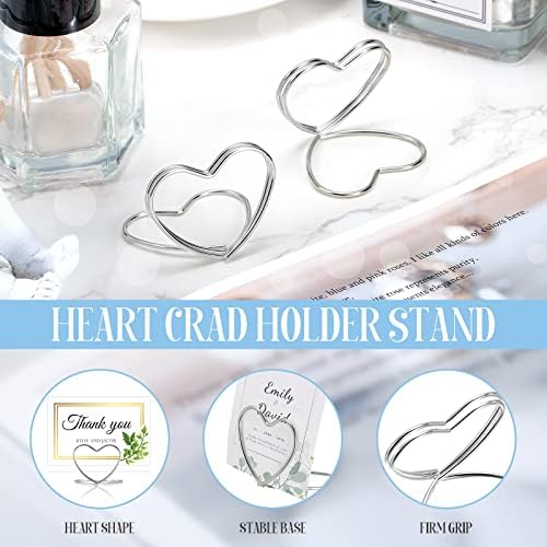 Moxweyeni 20 Pcs Heart Shape Place Card Holders