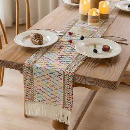 Boho Table Runner for Home Decor 12x48 Inches