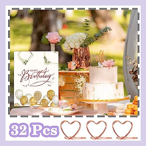 Cunglin Gold Heart Shape Place Card Holders 32 Pcs
