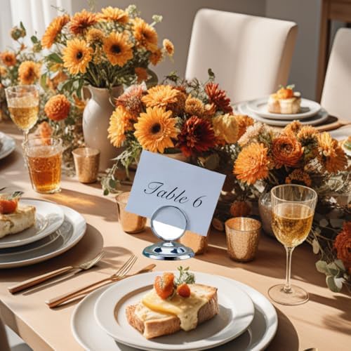 12PCS 2 Inch Silver Place Card Holders for Weddings