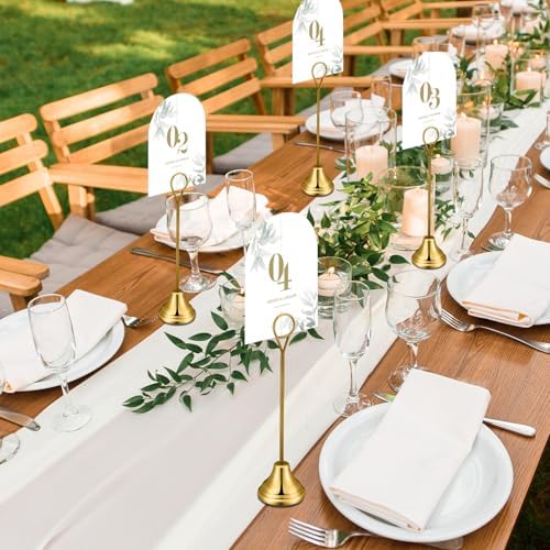 Marspark 16 Pcs 8 Gold Metal Table Number Holders