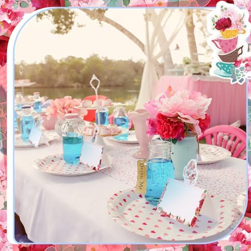 Fullhawl 48 Pcs Tea Party Themed Place Cards Set