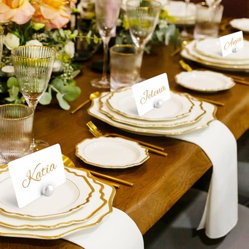 20 Pack Pearl Place Card Holders Set for Events