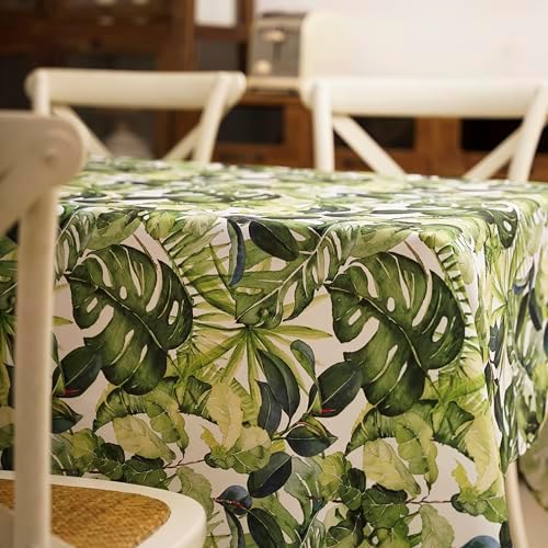 WalRiddle Tropical Palm Leaf Vinyl Tablecloth 52x70