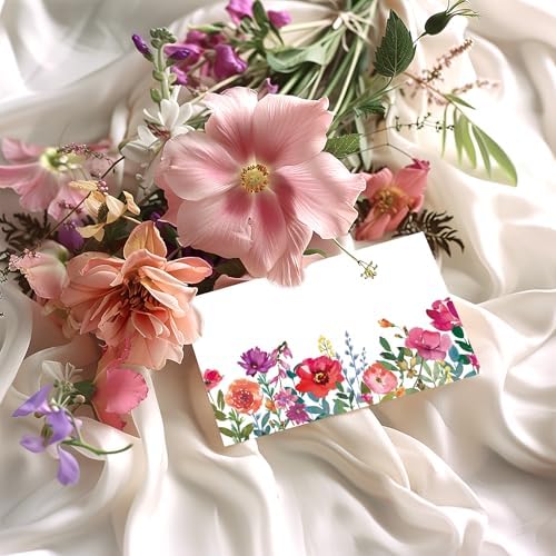 Whaline 100 Pcs Watercolor Flower Place Cards