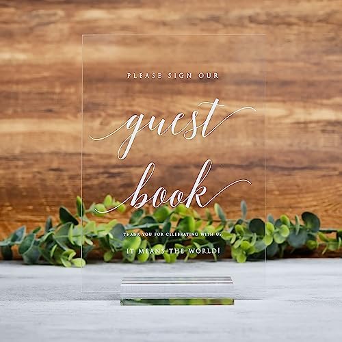 HOODO Acrylic Wedding Guest Book Sign with Stand