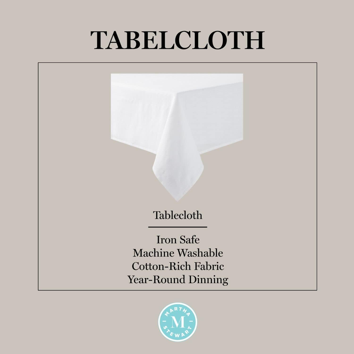 Martha Stewart Honeycomb Tablecloth 60x84 White