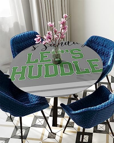 Grey Football Round Waterproof Table Cover for Indoor Outdoor Use