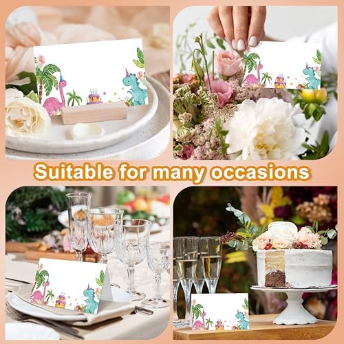 Dinosaur Place Cards for Birthday Party Baby Shower Gender Reveal 25 Pack