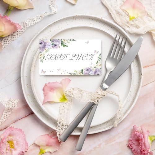 Whaline 100Pcs Floral Butterfly Place Cards for Party Events