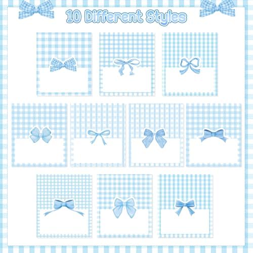 R HORSE Blue Bow Place Cards 100Pcs 35x2 Inch