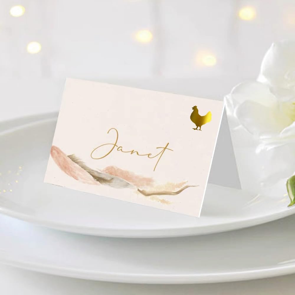 50 Sheets Meal Choice Stickers Gold for Wedding Place Cards