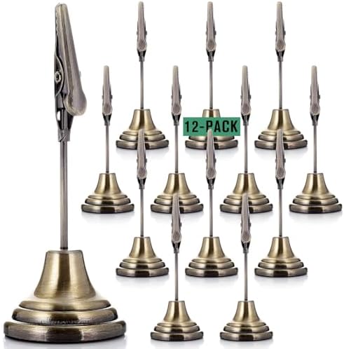 Marspark 12 Pcs Green Bronze Table Number Holders
