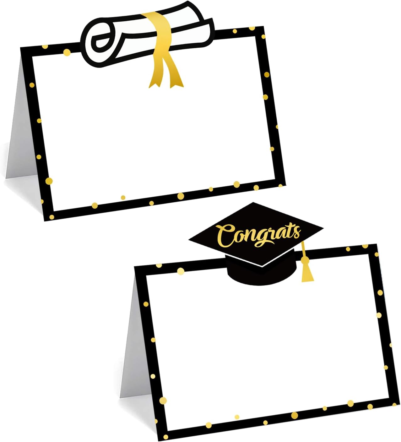 48 Pcs Grad Place Cards with Gold Design