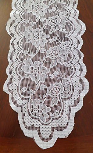 White 108 Inch Lace Table Runner Wedding Chair Sash
