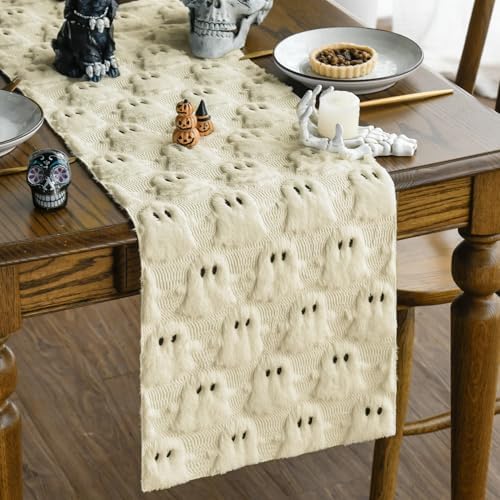 Artoid Mode Beige Ghost Table Runner for Halloween