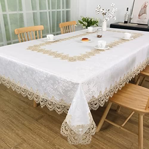 Elegant Rectangle Tablecloths with Macrame Border