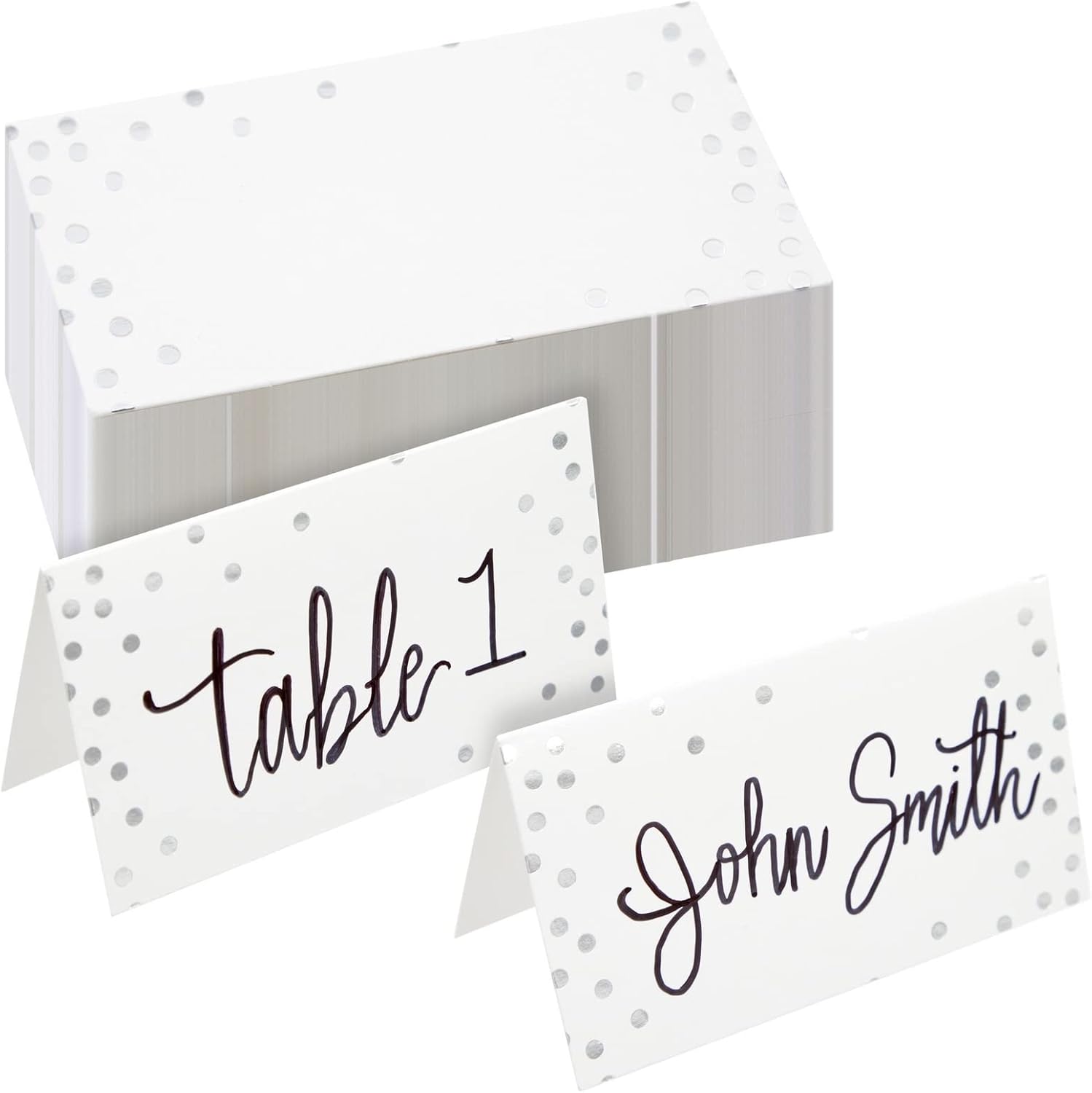 Best Paper Greetings 100 Pack Silver Foil Place Cards