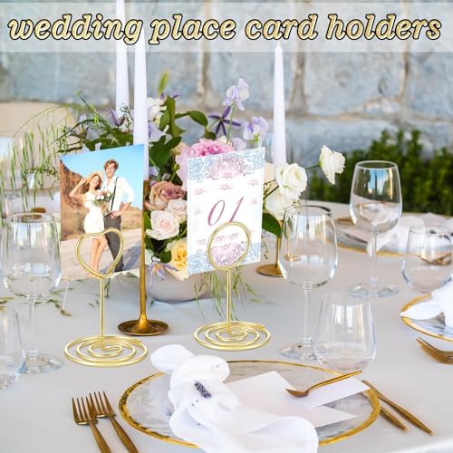 Patelai 36 Pcs Gold Wire Table Number Holders