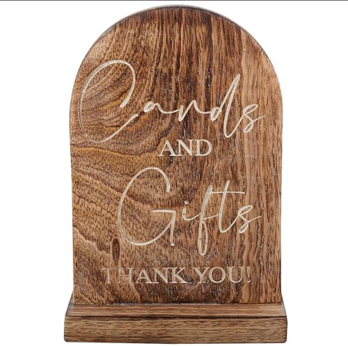 Wooden Cards and Gifts Sign with Stand 5x7 Black Wedding Sign