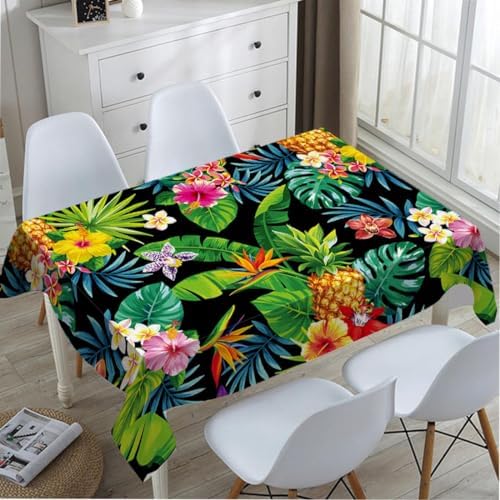TKS MITLAN Decorative Tablecloth with Pineapples Hawaii Design 60x84 Inch