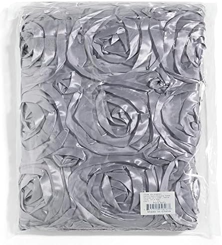 Andersons Silver Satin Rosette Table Runner 14x9ft Wedding Decor