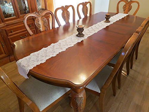 White 108 Inch Lace Table Runner Wedding Chair Sash