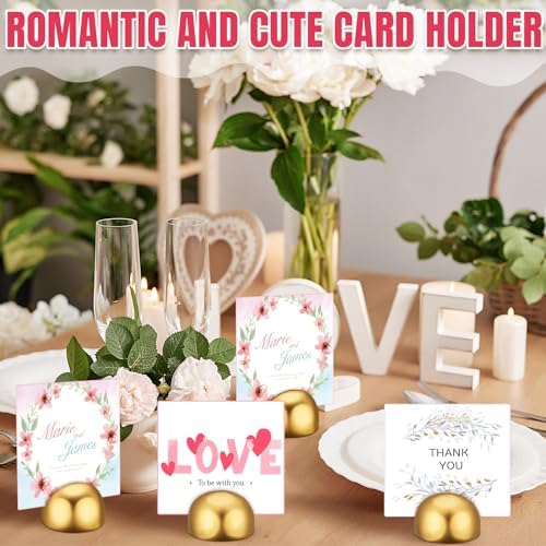 Geyoga 50 Pcs Gold Place Card Holders for Events
