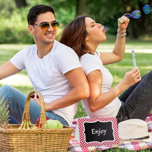 25Pcs Red Gingham Place Cards for Picnic Party Decorations