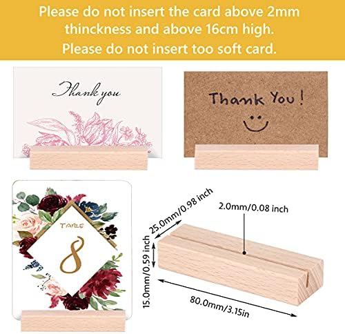 Elegant Wooden Place Card Holders Set of 8