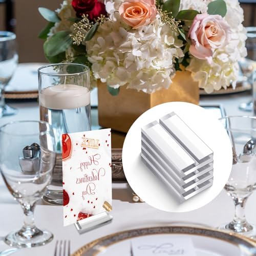 12 PCS Clear Acrylic Place Card Holders for Table