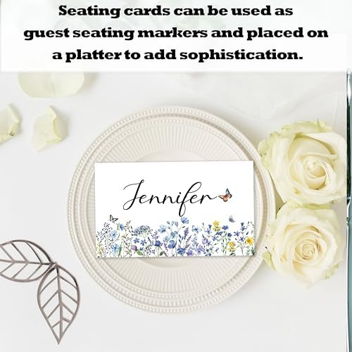 Wildflowers Place Cards For Girls 25 Pack