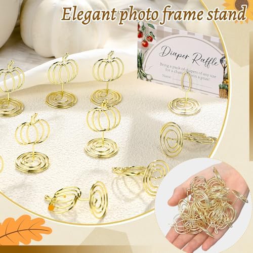 Rtteri 30 Pcs Fall Pumpkin Photo Holders for Centerpieces
