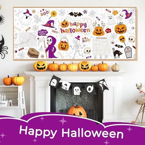 1 Pack Halloween Coloring Tablecloth for Kids