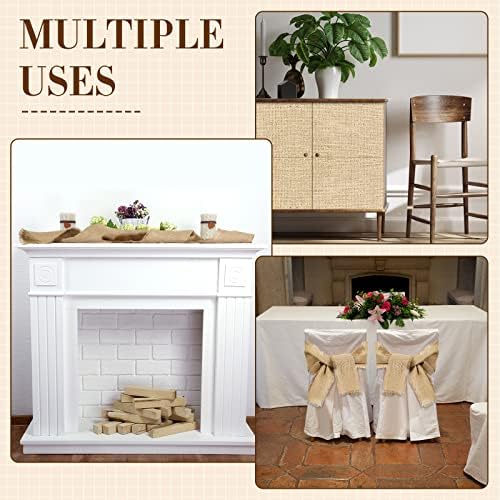 4 Pcs Burlap Table Runners for Farmhouse Decor