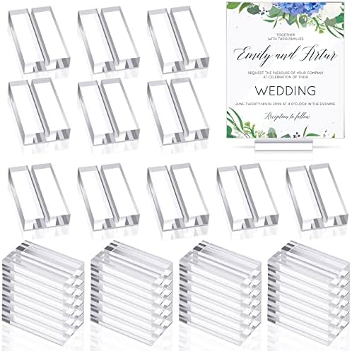 Roowest 100 Pcs Clear Place Card Holders for Events