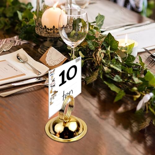 Gold Table Number Holders 14 Pack for Wedding Events