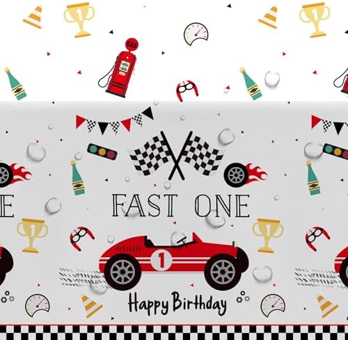 Fast One Birthday Decorations Tablecloth - 3 Pack 86in x 55in